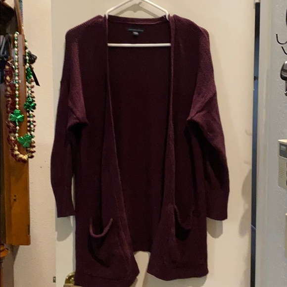 burgundy cardigan womens